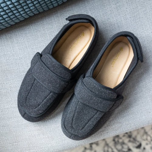 FOAMTREADS Mens Physician M2 Black Wool Men's Slipper