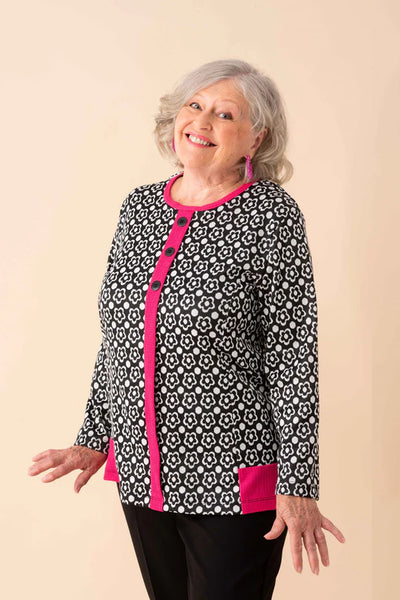 Ladies Adaptive Top Fake Cardigan