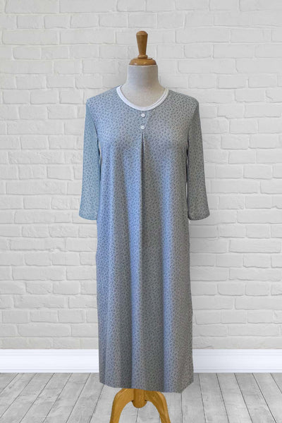 Ladies Adaptive Nightgown, Crew Neck, 2 Buttons