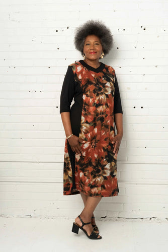 Ladies Adaptive 3/4 Black Sleeve Rust