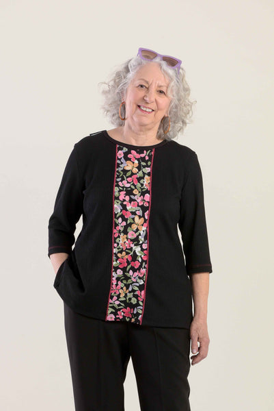 Ladies Adaptive Top, 3/4 Sleeve, With Yoke