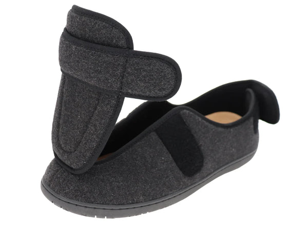 FOAMTREADS Mens Physician M2 Black Wool Men's Slipper