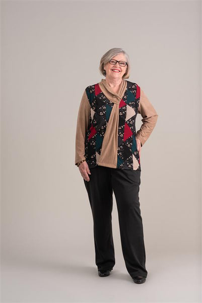 Ladies Adaptive Top Fake Scarf