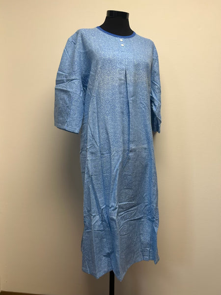 Ladies Adaptive Nightgown, Crew Neck, 2 Buttons