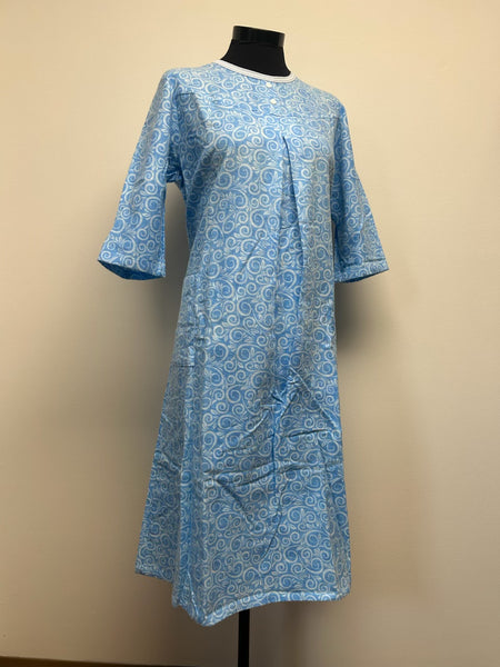 Ladies Adaptive Nightgown, Crew Neck, 2 Buttons