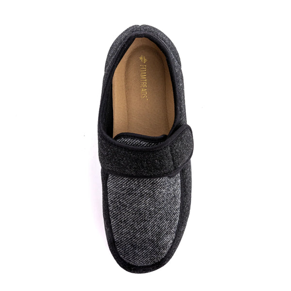 FOAMTREADS Morgan 2 Black Wool Men's Slipper